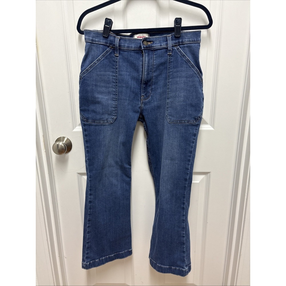 Wrangler High Rise Kick Flare Jeans‎ Blue Denim Size 34